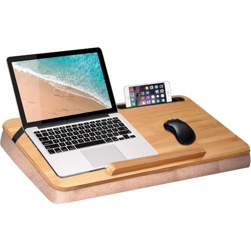 XL-Large Oversized Lap Desk,wishacc 24 inches Wide Portable Home Office Bed Lap-Desk Tray Vent fit for 19 inch Laptop Table Tray