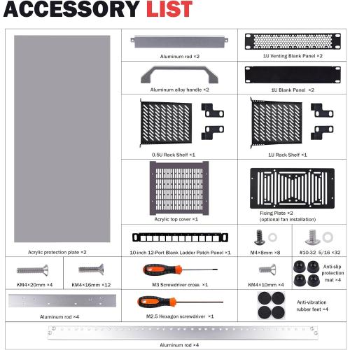 GeeekPi 12U Server Cabinet, 10 inch Server Rack for Network, Servers, Audio, and Video Equipment, DeskPi RackMate T2 Rackmount, 10.23 inch Depth