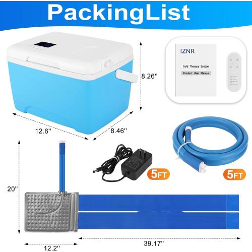 Ice Machine for Back Hip Belly Surgery | Wireless Remote & Temp Monitor | Adjustable Timer & Power-Saving Mode & LED Screen, Replacement Cold Therapy Compression Pad, Cryotherapy Pain Relief