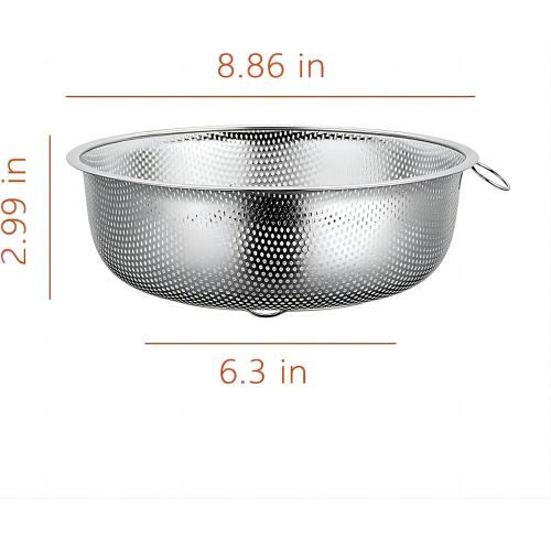GREATLINK Food Pasta Colanders and Strainers for Kitchen Stainless Steel Collander, Kitchen Mesh Colander Large Metal Strainer for Pasta, Spaghetti, Berry, Veggies, Fruits, Noodles, Rice,Salads