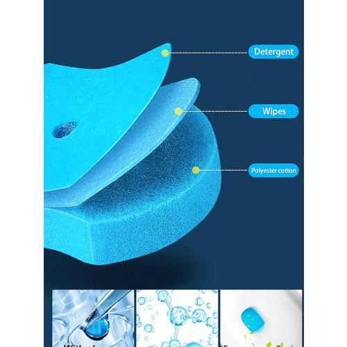 Disposable Toilet Brush with 48 Refill Heads and Holder– Includes Storage Caddy&Toilet Bowl Wand, Wall-Mount Scrubbing Toilet Brush Bathroom Cleaning Kit (1 Wand 48 Refills)