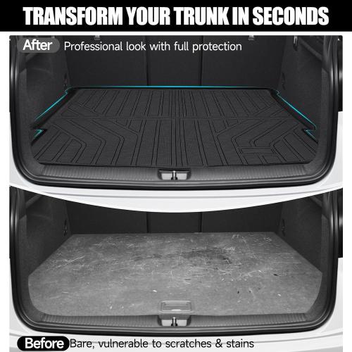 MOOREVER® Cargo Liner for 2017-2025 Mazda CX-5 TPE All Weather 3D Trunk Mat | Heavy Duty Custom Fit 2017 2018 2019 2020 2021 2022 2023 2024 2025 Mazda CX5 Car Accessories Rear Back Cargo Tray Mats