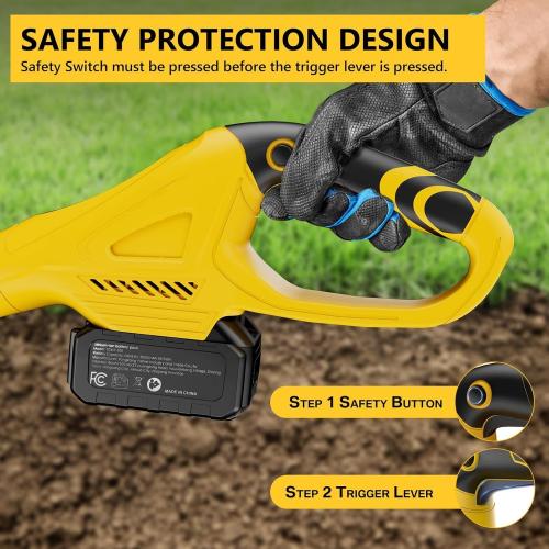 21V Cordless Tiller Cultivator, 360 Max RPM Cordless Electric Garden Tiller with 2 * 3.0 Ah Battery & Fast Charger, 9.06 Tilling Width, 6.3 Depth, Portable Rotary Tiller for Lawn Soil Cultivation