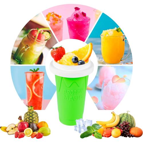 Slushy Maker Cup - Quick Frozen Magic Squeeze Cup For Chocolate MilkShake, Sorbet, Smoothies, Slushies & More, 2 in 1 Straw & Spoon, With Gorgeous Luxury Box, Perfect for Kids, Friends & Family