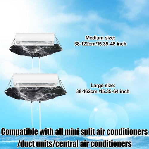 Mini Split Cleaning Kit Bag,Split Ac Unit Cleaning Bag Kit for Cleaning Wall-Mounted Air Conditioners and Duct Units(Black, 21 PCS with Kettle, Size: 38-162 Cm 15.35-64 Inches