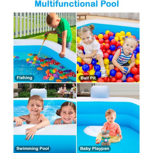 Inflatable Pool for Adults, 77 X 71 X 22 Large Blow Up Pool with Pump, Oversized Thickened Full Size Family Swimming Pools for Outdoor Backyard Summer Water Party Indoor Use