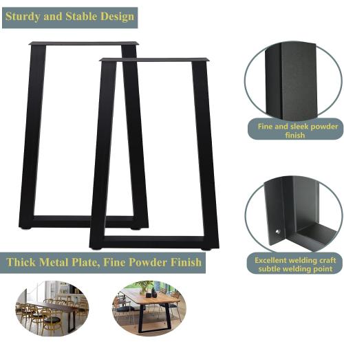 Metal Table Legs For Heavy Duty Square Tube Desk Frame Modern Dining Table/Coffee Table Legs,Set of 2(U)
