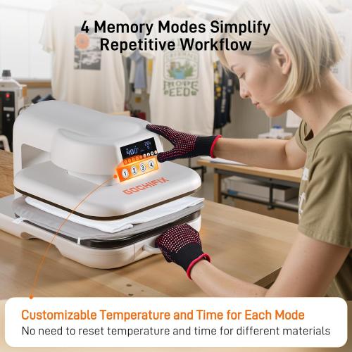 Heat Press Machine for T Shirts, 15x15 Auto Shirt Press Machine w/ 4 Memory Modes, 15 Mins Auto-Off, Precise Temp/Timer Control, Fast Even Heat for Sublimation, HTV, Heat Transfer Projects