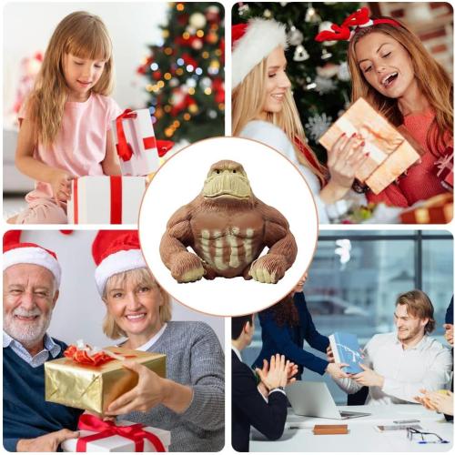 Squishy Monkey Toy, Stretch Gorilla Toy, Decompress and Stretch Stress Relief Toys, Cute as Animal Toys, Stretchy Gorilla Action Figure for Kids Child Boys Girls