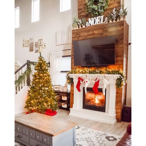 4 Pack Christmas Stockings 18 Inches Large Size Cable Knitted Stocking Gifts & Decorations for Family Holiday Xmas Party, Ivory White and Burgundy