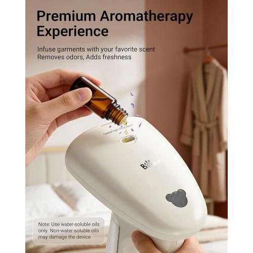 Bear Steamer for Clothes, Handheld Clothes Steamer,1300W Strong Power Garment Steamer with 230ml Tank,Fast Heat-up, Auto-Off, Steam Iron Fabric Wrinkle Remover with Brush for Home and Travel