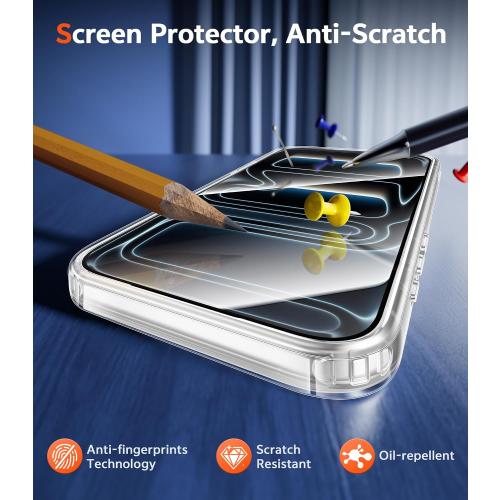 FNTCASE for Phone 18 Pro Case / 17 Pro Case Clear with Screen Protector
