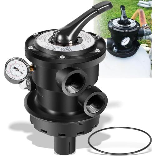 Replacement for Hayward SP0714T VariFlo XL Top Mount Multiport Valve Part for Above-Ground Pro- or VL Series Sand Filter, 1.5 Inch Plumbing, 7-Position Control Valve