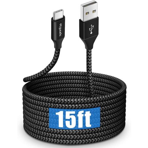 etguuds Long USB C Cable 15ft, USB 2.0 to USB Type C Cable Fast Charging Nylon Braided Charger Cord Compatible with Samsung Galaxy Note, LG, Moto, Google, Sony, Switch, Camera and Other USB-C Device