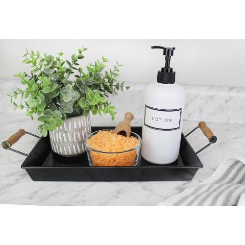 Cornucopia Brands Shower Pump Bottles (Set of 3, White); 16oz Plastic Pump Dispensers for Shampoo, Conditioner, and Body Wash