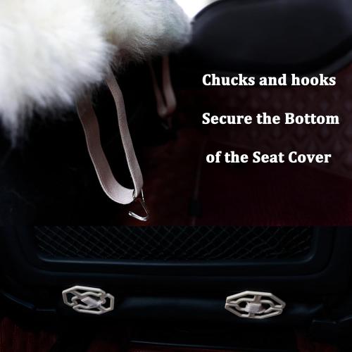 AOGELAN Fluffy Sheepskin Car Seat Cover Long Wool Front Seat Cover Dark Red | Universal Fits Most Car SUV Truck Minivan,Airbag Compatible,Easy to install,Thick,Warmth,Comfortable,Luxurious,Good color