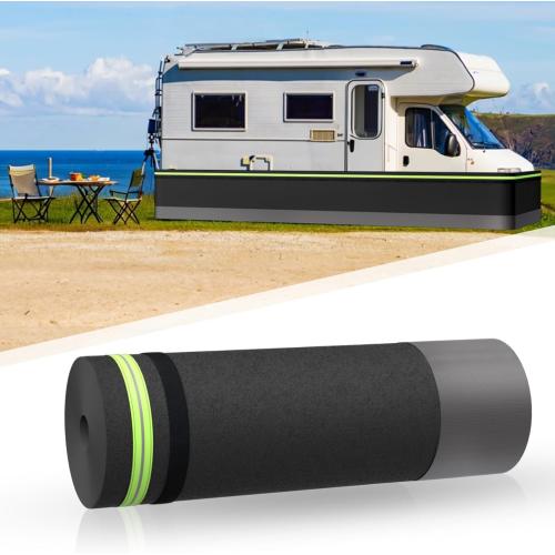 Easy Installation RV Skirting, Travel Wheel Skirt for Mobile Home Exterior, PVC with Tightly Metal Plates, Convenient Storage Wheel Rv Cover for Garden,Outdoor, Yard (Black, 2.6 x52.5ft)