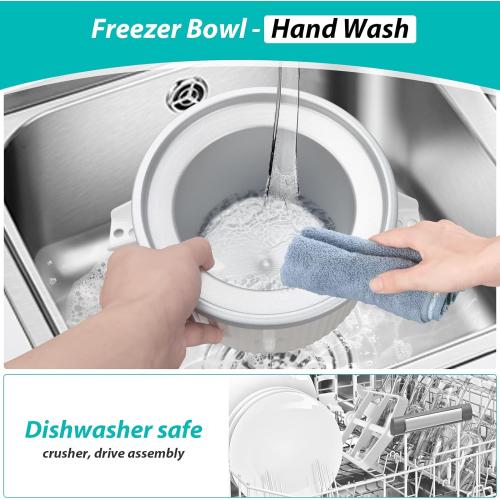 Ice Cream Maker Attachment for KitchenAid Stand Mixer, Ice Cream Bowl Compatible