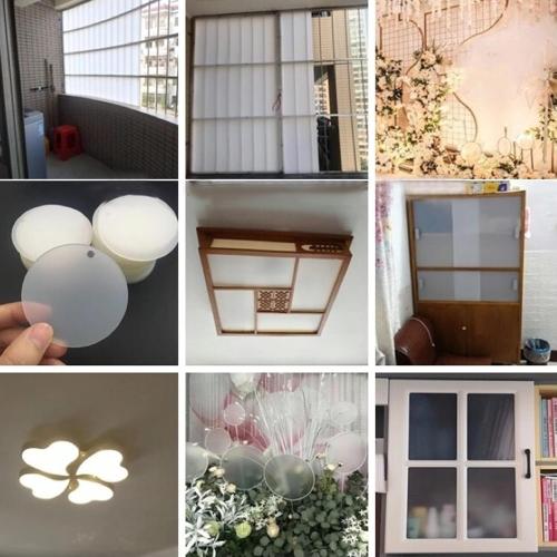 Clear Frosted Privacy Plastic Sheet,1mm Thick Polypropylene Panel,Weatherproof Privacy Screen for Balcony,for DIY Crafts Projects Home Applications,Easy Cut (1m x 5m(3.3ft x 16.4ft))