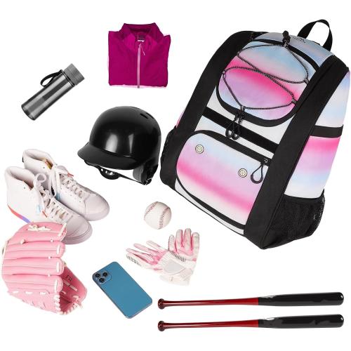 MATEIN Softball Bag, Lightweight Baseball Backpack with Shoe Compartment, Baseball Bag with Fence Hook for TBall Bat & Equipment, Softball Gifts Catchers Backpack for Women Fit Batting Glove, Helmet