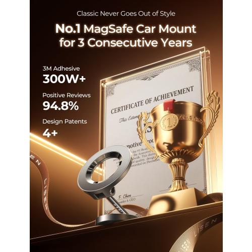 LISEN for MagSafe Car Mount for iPhone 17 Pro Max [24 Strong Magnets] Classic Magnetic Phone Holder for Car Dashboard Magnet Phone Mount Car Cell Phone Holder for iPhone 17 Pro Max Air 16 15 14 13 12