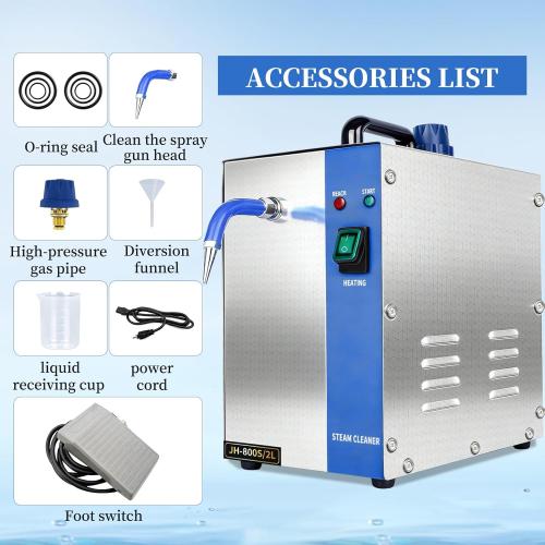 Ewelry Steam Cleaner, 2L/0.52 Gal Professional High-Pressure 135°C/275°F, 8-Min Fast Heat Up,– for Silver, Gold, Gem & Diamond Jewelry Cleaning
