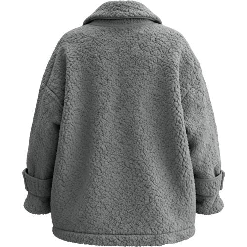 O'NEILL Womens Fuzzy Fleece Jacket Button Down Sherpa Coats Casual Faux Furturn Collar Thicken Outerwear with Pockets.  Size XS (color Navy)