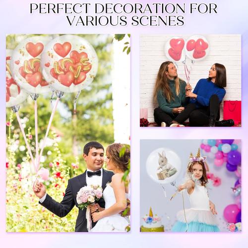 40 Pack Large Clear Balloons for Stuffing Pre Stretched Extra Wide Mouth Bobo Balloons Wedding Fillable Helium Transparent Balloon for Birthday Party(24 Inch Inflated)