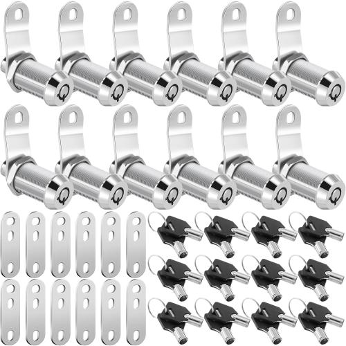 Duraaamo 12 Pack RV Storage Locks 1-1/8'' RV Compartment Locks Keyed Alike for Camper Travel Trailer Cabinet Door Toolbox