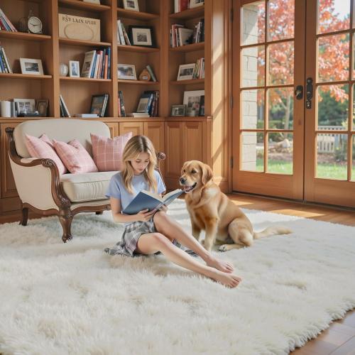 8x10 Area Rugs for Living Room Bedroom, Large Area Rug Shaggy Carpet Soft Plush Furry Bedside Rug, Rugs for Home Decor (Cream, 8 x 10)