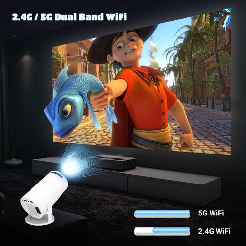 4K Mini Projector with and Bluetooth, Portable Smart Projector 1080P Support, 180°Rotatable Home Movie Projector Android 11 for Phone/TV Stick/Laptop