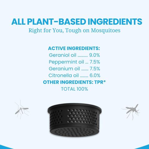 Mosquito Repellent Outdoor Patio Rechargeable Portable Insect Repeller Indoor 30 ft Mosquito-Free Protection Bug Repellent Device Camping Hiking Outing 2 Refills (Black)