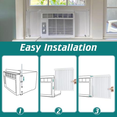 Window Air Conditioner Side Panels Curtain Kit with Frame,Window AC Insulation Side Panel for AC Units Parts Replacement Screen (5,000 BTU)