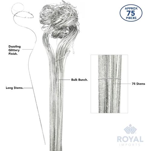 Size 26 , 75 Color Gold Royal Imports Sparkle Glitter Curly Ting Ting Branches Vase Filler for Wedding, Holiday & Home Decoration, 26”, 75 Stems (Gold)