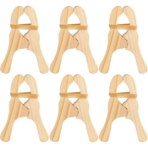 Simgoing 6 Pcs Wooden Fort Clips for Silks Blanket Building,White