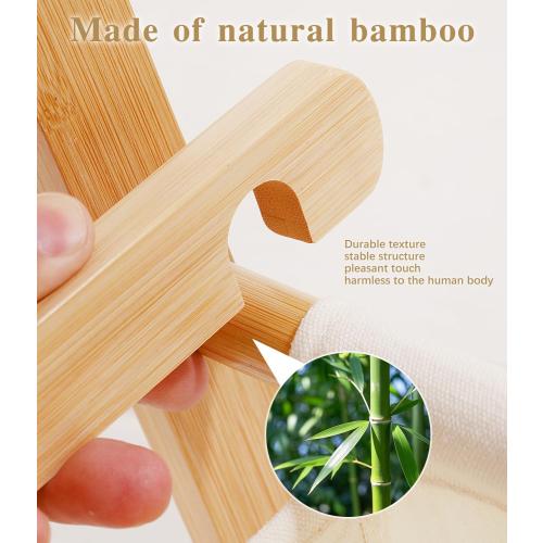Bamboo Clothes Rack with Storage Box, Portable Extra Large Garment Rack Clothing Rack, Foldable Wardrobe For Entryway and Bed Room (M)