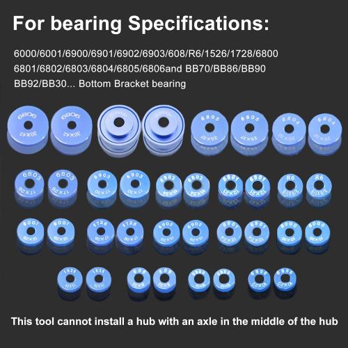 Bicycle Bearing Press Set For Wheels/Hub Bearing Installation Bike Soft Tail Frame Turning Point Hub Assembly Tool-25pcs
