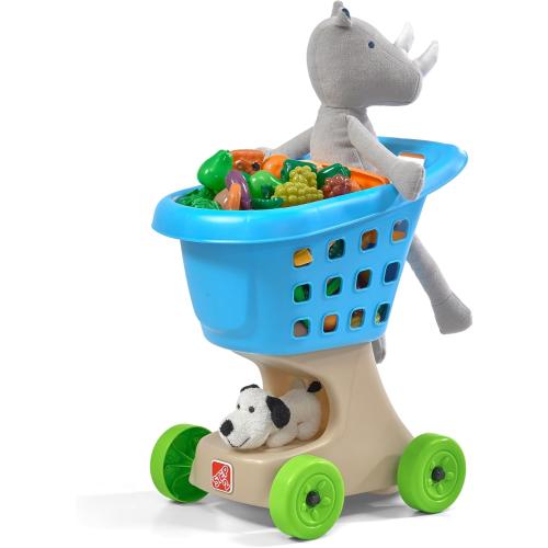 Step2 Little Helper's Shopping Cart for Kids, Play Grocery Cart, Made of Durable Plastic, for Toddlers 2  Years Old, Blue