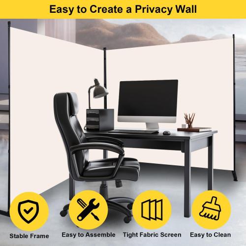 Room Divider 6FT Single Panel Privacy Screen, 71'' Wide Fabric Indoor Room Divider Wall Divider for Room Separation, Portable Room Partitions and Dividers Freestanding Temporary Wall Room Separators