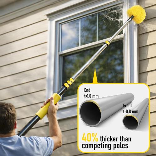 4.5-18FT Telescopic Extension Pole,Heavy-Duty Multi-Purpose Extendable Pole | Aluminum Alloy, Universal Twist-on Metal Tip, Flip-Lock, Telescoping Pole for Multi-Story Work,Painting Dusting Cleaning
