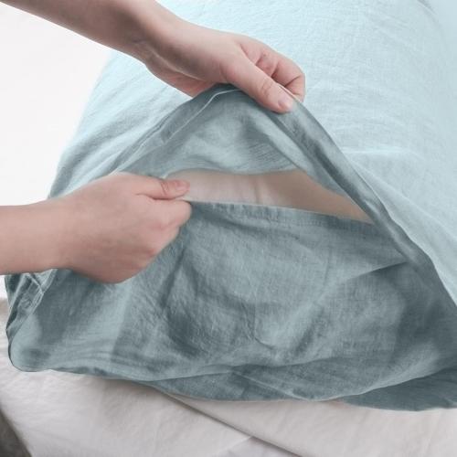 Simple&Opulence Body Pillow Cover 20 x 54,100% Pure Linen, Ultra Soft and Breathable, Body Pillowcase with Envelope Closure for Adults(Dusty Blue)