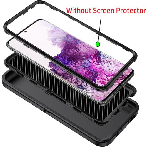for Galaxy S20 5g Case,Shockproof Dropproof Dustproof 3-Layer Full Body Protection Rugged Heavy Duty High Impact Hard Cover Case for Galaxy S20 6.2 inch,Black