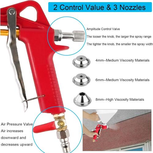 Texture Drywall Sprayer,Air Hopper Spray Guns Paint with 1.5 Gallon Hopper Includes 3 Nozzles(4.0mm/6.0mm/8.0mm) Air Texture Gun for Walls,Ceiling,Stucco Mud,Knockdow,Spray Gun