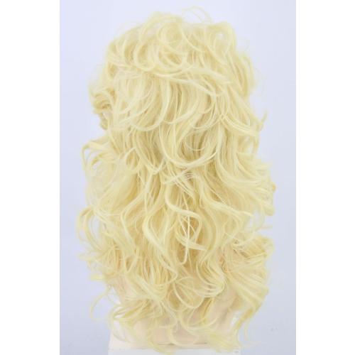 Women's Wig 70s 80s Fashion Singer Wigs Blonde Long Curly Beehive Wigs for Halloween Costume Party Wig