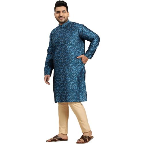 Sojanya PLUS, Size 7XL (Since 1958), Men's Silk Blend Maroon Self Design Only Long Kurta