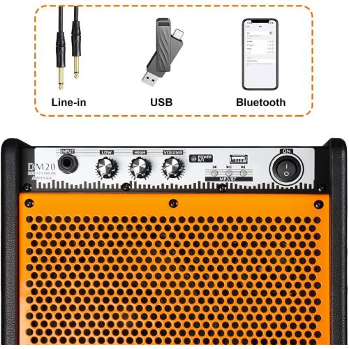 Coolmusic Keyboard AMP 20W Bluetooth Keyboard Amplifier,Electric Drum Speaker/Amplifier