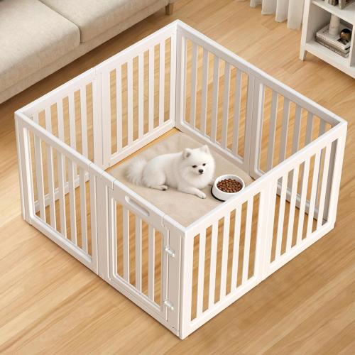 Dog Playpen Indoor,Puppy Playpen,White 23.6 H, 8 Panels | Dog Play Pen Indoors with Open View, Tool-Free Setup, Multi-Shape Setup, Dog Pen for Dogs, Cats & Puppies