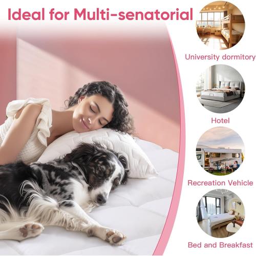 BedsPick Mattress Topper Twin XL,Mattress Pad for Back Pain Relief,Pillowtop Extra Long Twin Thick Mattress Pad,400TC Soft Cooling Quilted Cover Protector for College Dorm,Sleeper Sofa,RV. ( The mattress still sealed- see in the picture)