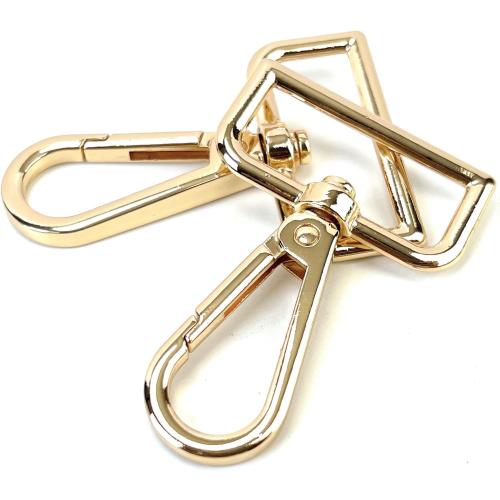 10 Pcs D Ring Swivel Lobster Claw Clasps Push Gate Snap Hooks Trigger Clips for Purse Keychain Strap Making