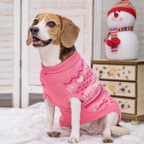 Size M SCENEREAL Dog Sweaters for Medium Sized Dogs - Soft, Warm Turtleneck Pullover Fall Winter Dog Clothes, Knitted Argyle Dog Christmas Outfits, Ugly Pet Clothing for Boy Girl Puppy